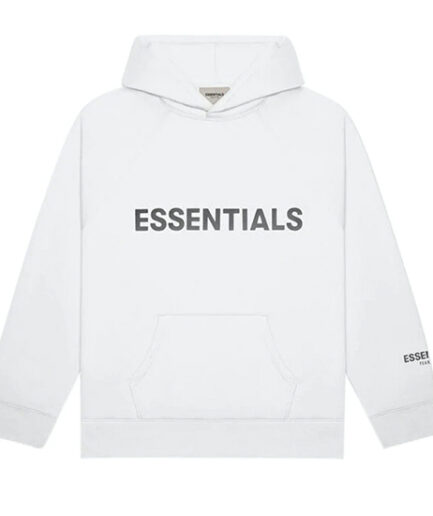 Essentials Applique Logo White Hoodie