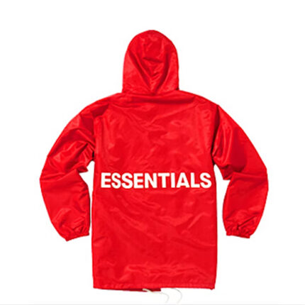 Essentials Graphic Hooded Coach Red Jacket