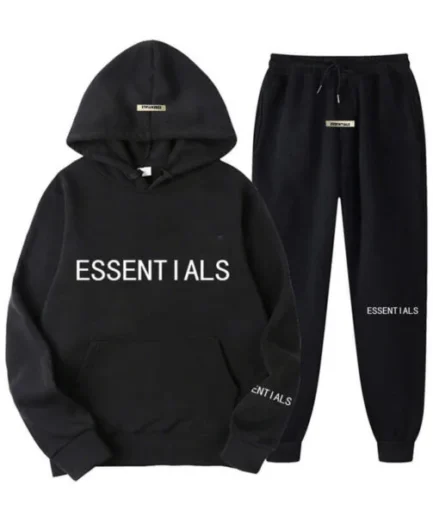 Black Essential Hooded Tracksuit